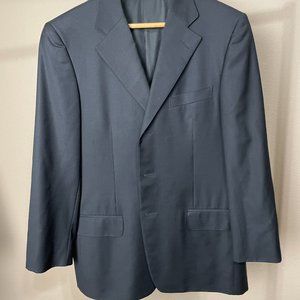 Ermenegildo Zegna Trofeo black wool suit jacket coat neiman marcus 44R blazer
